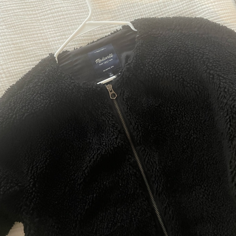 Madewell Black Cocoon Sherpa Coat - Picture 2 of 4